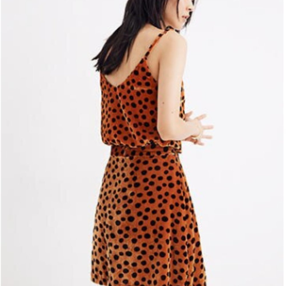 Velvet Circle Mini Skirt in Leopard Dot NWT